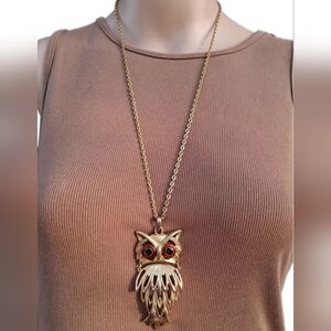 🦉​Vintage SAQ for Avon "Whimsical Owl" Articulated Necklace
